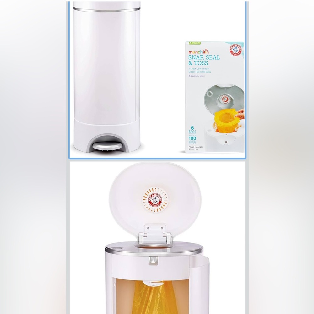 Baby diaper genie with bags and scent blocker included